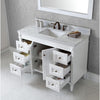 Virtu USA Tiffany 48 in. W x 22 in. D x 35.24 in. H Vanity Cabinet Only in White