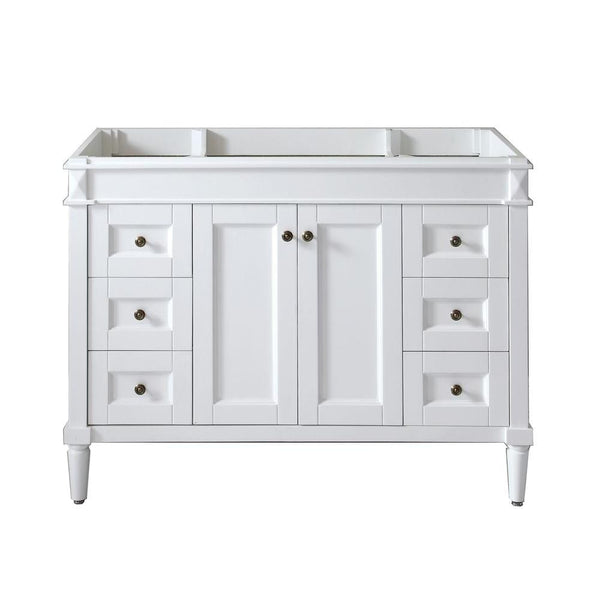 Virtu USA Tiffany 48 in. W x 22 in. D x 35.24 in. H Vanity Cabinet Only in White