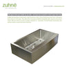 Zuhne 33 Inch Farmhouse Apron Deep Single Bowl 16 Gauge Stainless Steel Luxury Kitchen Sink