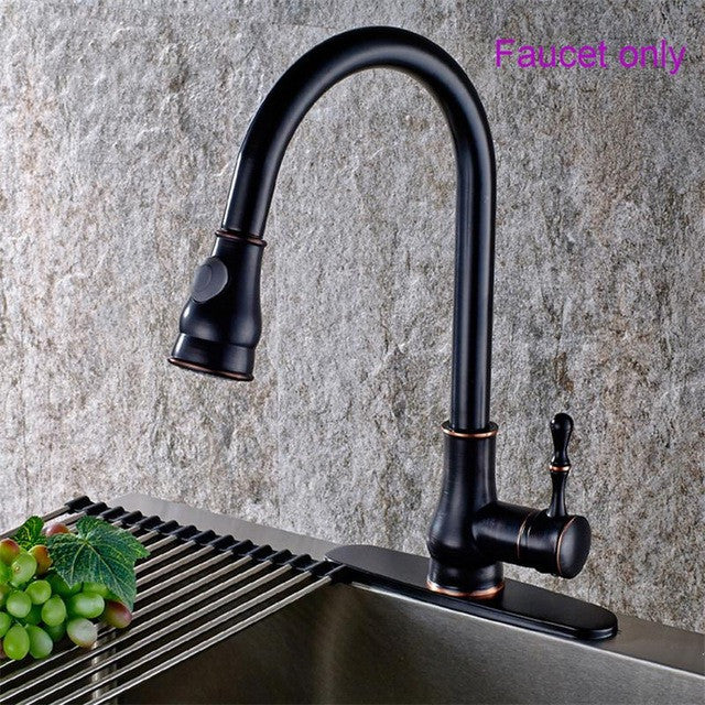 2016 pull out kitchen faucet, oil rubbed bronze pull down sink faucet, black  kitchen tap torneira cozinha kitchen mixer tap