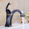 New Brass Oil Rubbed Bronze Black Deck Mount Bathroom Faucet Vanity Vessel Sinks Mixer Tap Cold And Hot Water Tap 7269